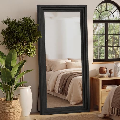 Wood Full Length Mirror 76"x34", Large Solid Wood Frame Floor Mirror - Image 7