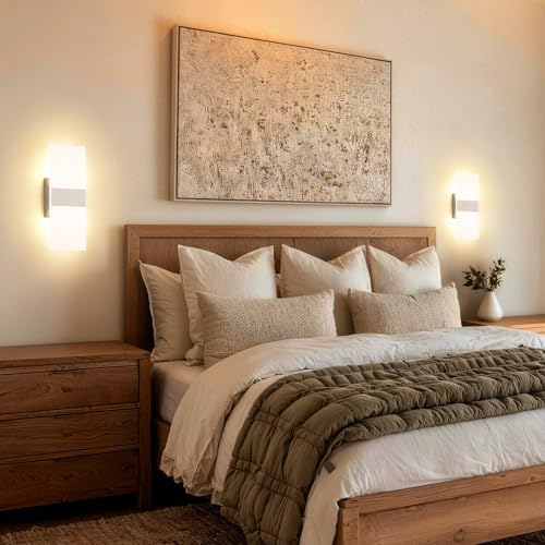 Joosenhouse Modern LED Wall Sconce Set of 2, 10W Hardwired Ultra-Slim Light - Image 2
