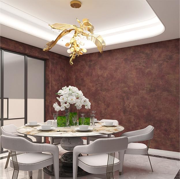 BAYYA Red Wall Paper Peel and Stick Modern Mid Century Wallpaper Cement - Image 4