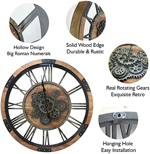 27 inch Large Real Moving Gears Wall Clock - Image 3