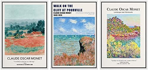 MUDECOR Framed Wall Art Print Set Walk on The Cliff at Pourville by Claude by MUDECOR