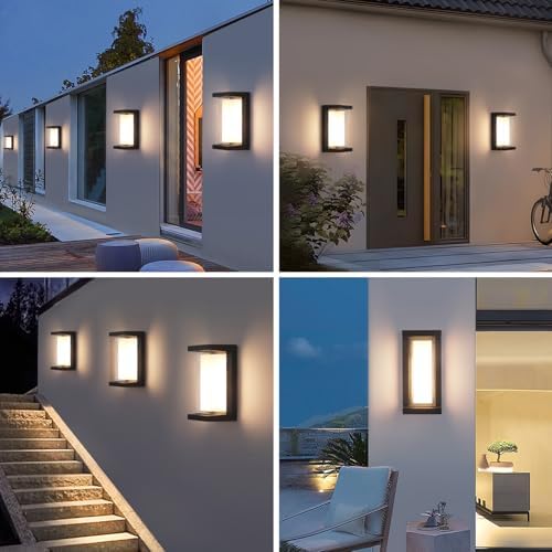 2 Pack 24W Outdoor Wall Lights Exterior/Interior LED 3-Color Adjustable 2100LM - Image 3