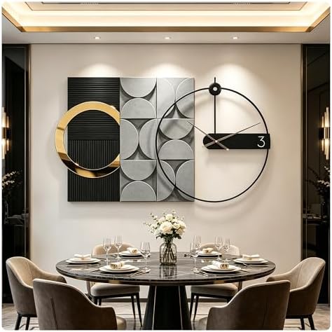 Modern oversized Wall Decor Clock, Large Geometric Decorative Wall Clock by PSYCHEGOD