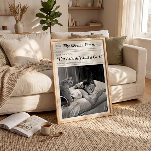 Trendy Newspaper Wall Art 16x24in Wood Grain Frame Fashion Black and White - Image 3