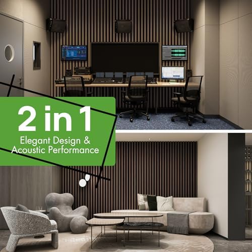 Art3d 12" x 93" Acoustic Wood Slat Wall Panel, 62 sq.ft, Deep Walnut - Image 5