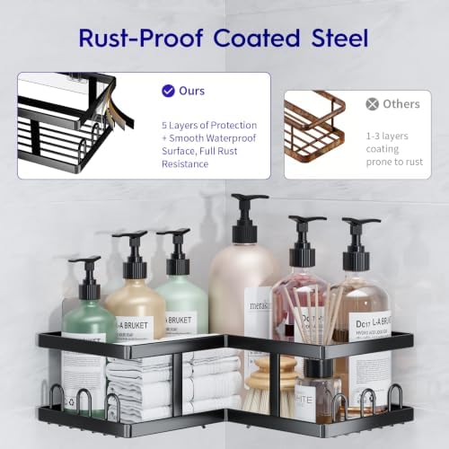 Youvip Corner Shower Caddy-No Drilling Shelves Wall Mounted - Image 3