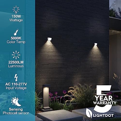 Lightdot 6 Pack 150W LED Wall Pack Lights, Outside LED Exterior Light - Image 2
