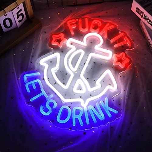 FUNK IT LET'S DRINK Neon Signs for Wall Decor Anchor Decor Neon Lights for - Image 2