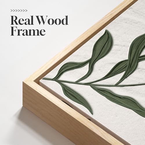 Large Framed Sage Green Boho Abstract Wall Art - Image 4