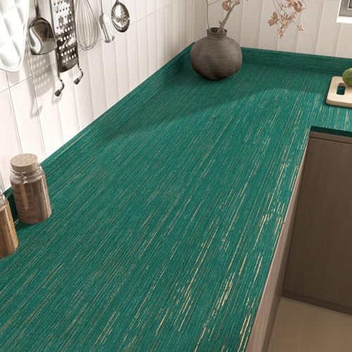 Wallericty Textured Teal Green Grasscloth Wallpaper - Image 6