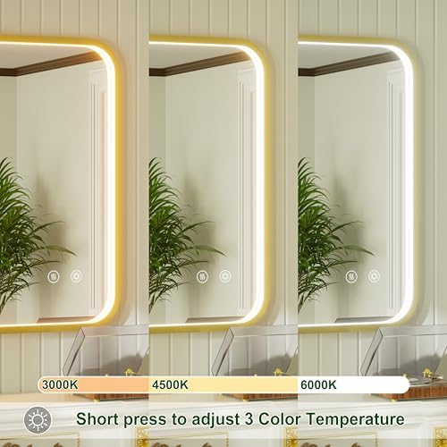 40"x30" Gold LED Bathroom Mirror - Image 2