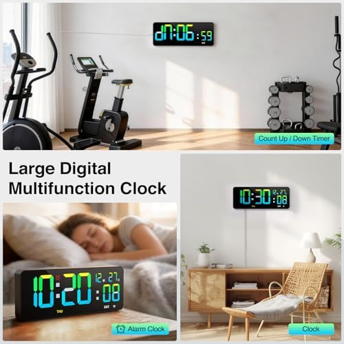 WiFi Digital Clock 12", Digital Wall Clock WiFi Sync - Image 3
