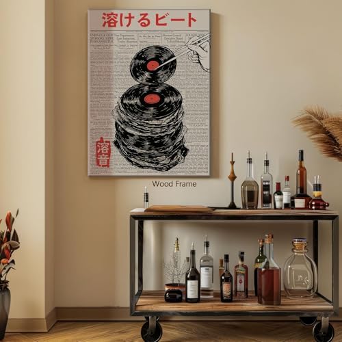 Framed Wall Art Retro Japanese Newspaper Music Prints Posters 11x14in Vintage - Image 6
