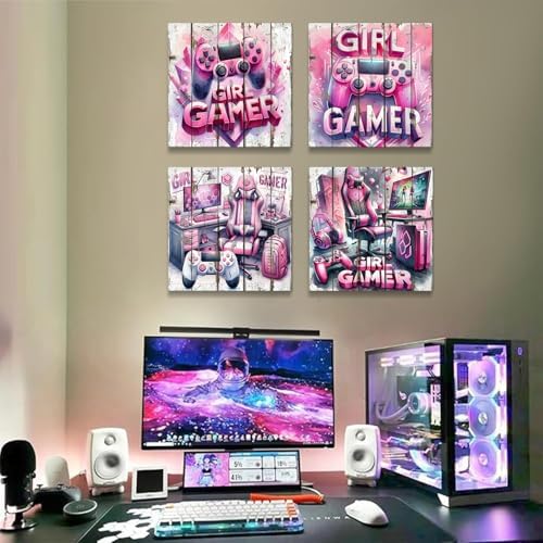 Cool Gaming Wall Art for Girl Room Retro Video Game Wall Decor Pink Neon - Image 6