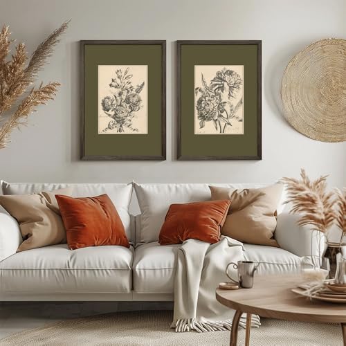 Flower Sketch Wall Art Sage Green Floral Canvas Poster Vintage Botanical Wall - Image 5