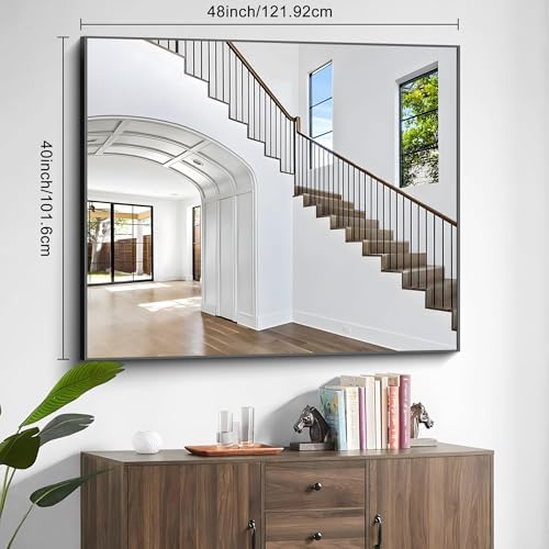 40x48 inch Large Black Bathroom Mirror, Rectangle Mirror - Image 3