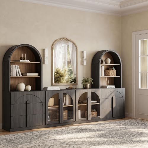 BELLEZE Bijou 126" Wall Unit 6-Piece Modular TV Stand - Image 4