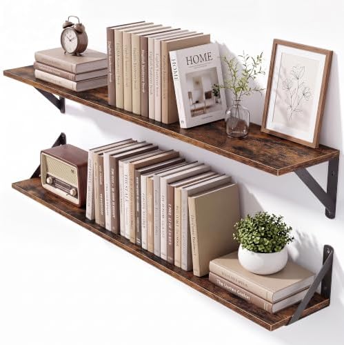 36 Inch Wall Shelves 6 Inch Deep, Rustic Brown by Unknown