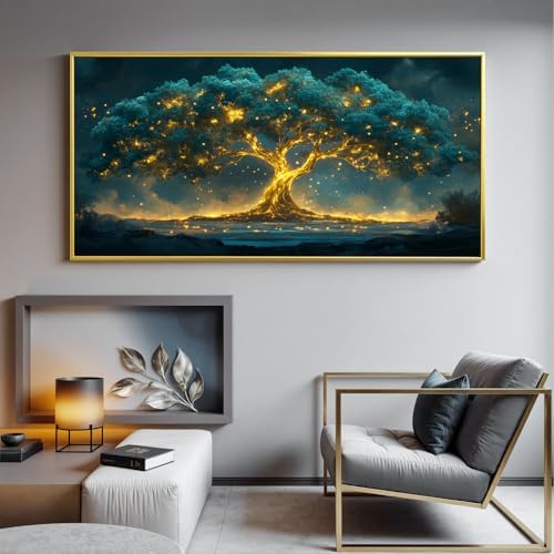 Canvas Wall Art Decor Artwork for Walls Oversized Green Gold Wall Art Prints - Image 6