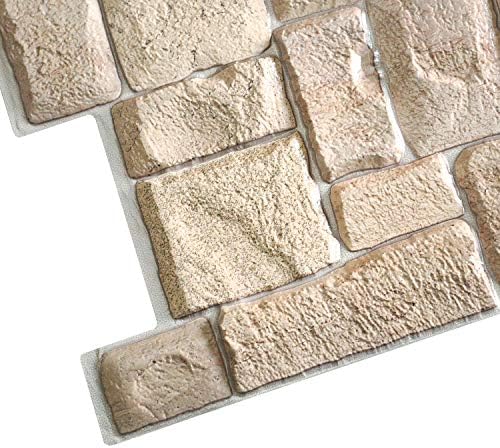 Dundee Deco Beige Faux Limestone PVC 3D Wall Panel, 3.3 ft X 1.7 ft, Interior - Image 5