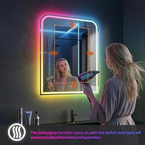 Antok LED Bathroom Mirror 40" L x 30" W, LED Mirror - Image 3