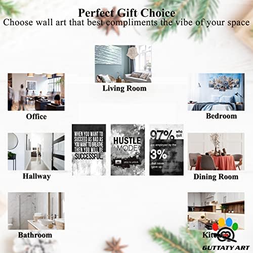 Office Wall Art-3 Panel Motivational Art, Inspirational Quotes Canvas - Image 6