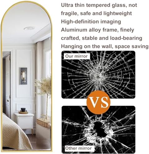 DMWOODFL Arched Over The Door Mirror 50x16 Full Length Hanging Mirror - Image 3