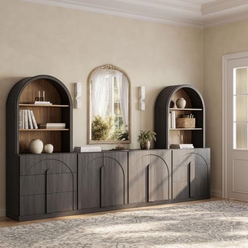 BELLEZE Bijou 126" Wall Unit 6-Piece Modular TV Stand - Image 4