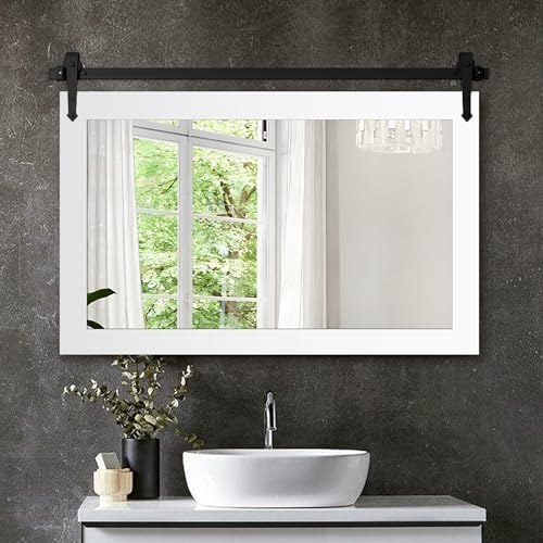 Farmhouse Barn Door Mirror by Menscha