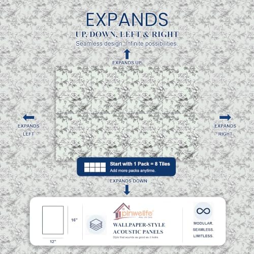 PINWELIFE® Acoustic Art Tiles – 8-Pack 12"x16" Sound Absorbing Panels, Seamless - Image 5