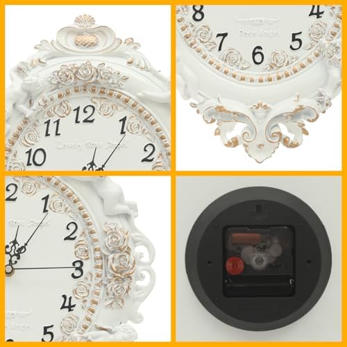 Decorative Wall Clock, European Style Off-White Ellipse Wall Clock - Image 6