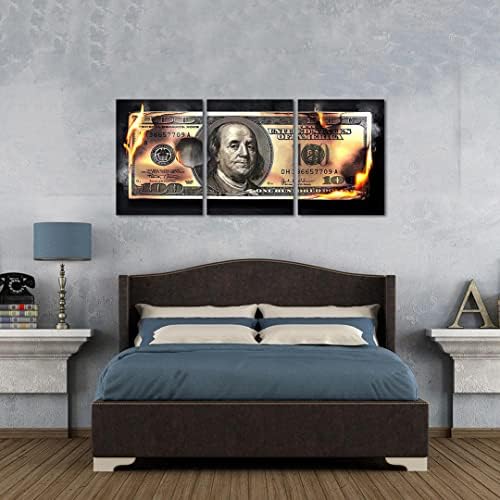 Money Posters Wall Art 3 Panels 100 Dollar Bill - Image 3