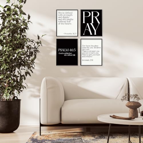 Locomiss Black And White Christian Modern Bible Jesus Scripture Wall Decor - Image 3