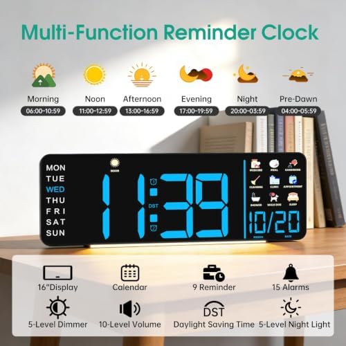 Hoifen 16" Large Digital Wall Clock - Image 4
