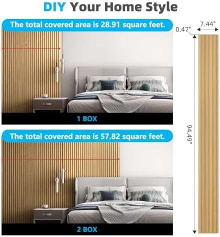 Art3d Wood Slat Wall Panels, Fluted MDF, 94.6 x 7.4 in - Image 6