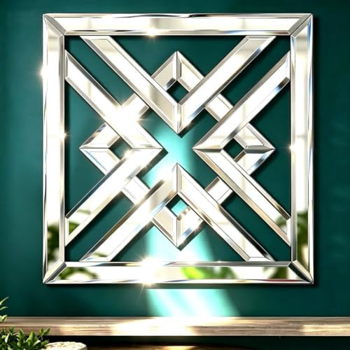 QMDECOR Silver Mirrored Wall Decor 16x16” Decorative Mirror Modern Fashion DIY by QMDECOR