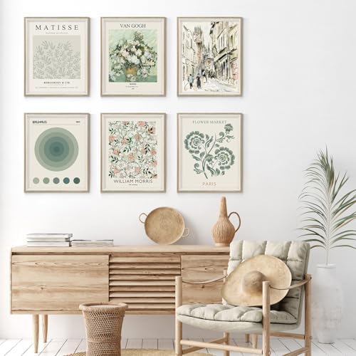 Habseligkeit Sage Green Master Wall Art Prints, Abstract Matisse Wall Art - Image 5