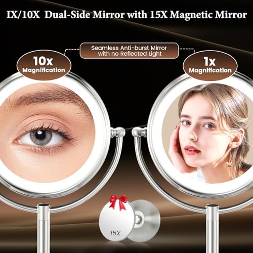 Professional 8.5" Large Lighted Makeup Mirror - Image 2