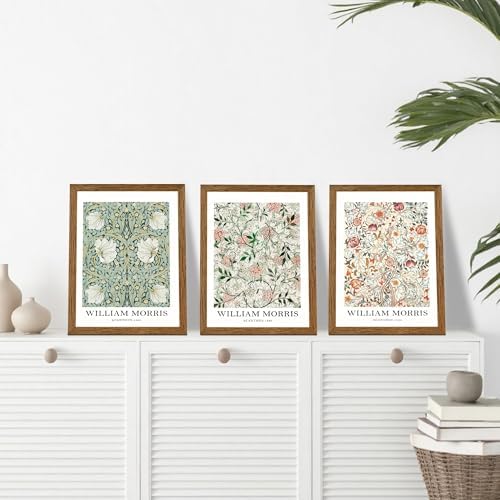 William Morris Classic Wall Art Green Pink And White Floral Picture 12x16in - Image 3