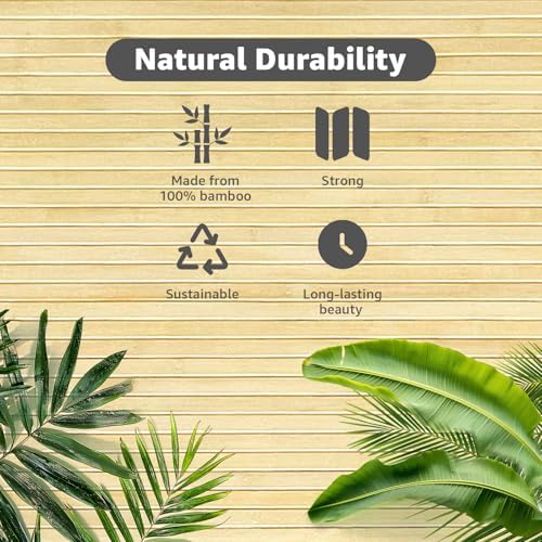 Art3d 48 x 96 in Pole Wrap Natural Bamboo Wall Panel - Image 6
