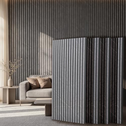 4 Pack 47.2" × 23.6" Wood Slat Acoustic Wall Panels by Unknown