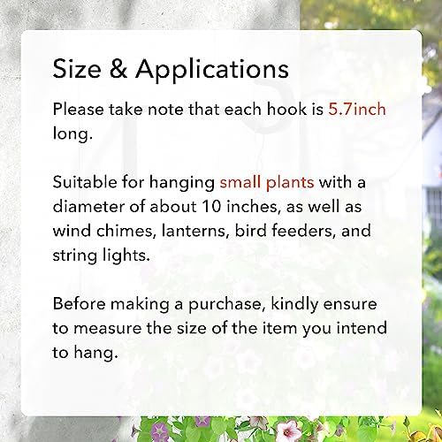 5.7 Inch Plant Hooks for Wall, Plant Hangers Outdoor/Indoor, Hold 35lb - Image 5