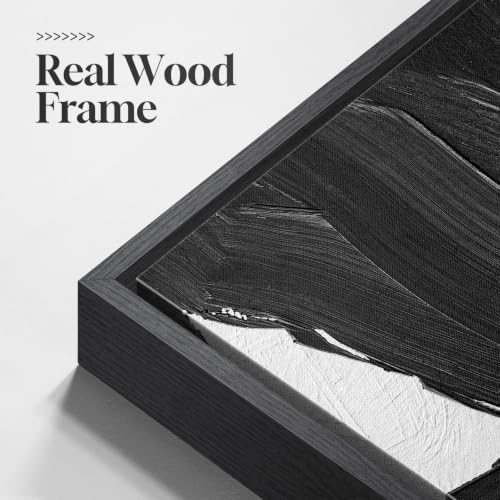 Large Framed Black and White Abstract Wall Art - Image 4