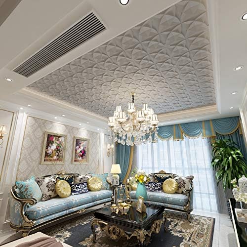 Art3d Floral Decorative PVC Ceiling Tiles, 24 x 24 in - Image 2