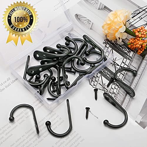 ZAYBOD 15 Pack Black Wall Hooks, Premium Zinc Alloy Coat Hook - Image 3