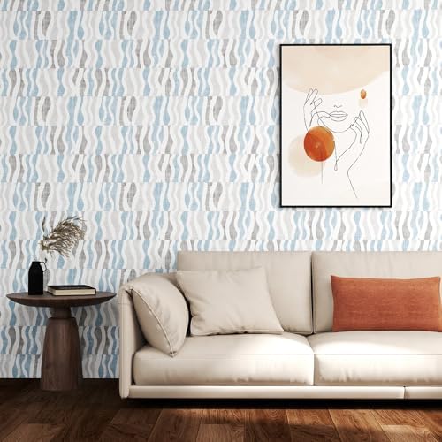GloryTik Geometric Peel and Stick Wallpaper, Modern Self Adhesive Waterproof - Image 3