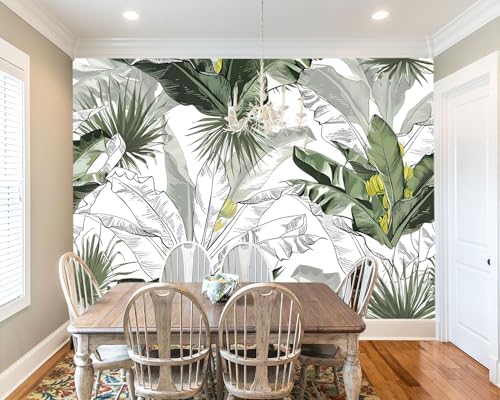 -Tropical Botanical Banana Leaf Large Backdrop Fabric Wallpaper Leaf Living - Image 3