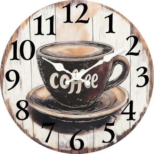 Coffee Cup 14 Inch Wooden Wall Clock by EZXZZ