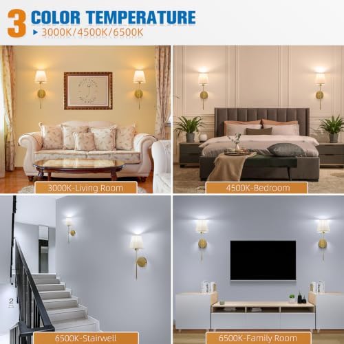 NIORSUN 19.9 inch Battery Operated Wall Sconce Set of 2, 9 Colors Wireless Wall - Image 4