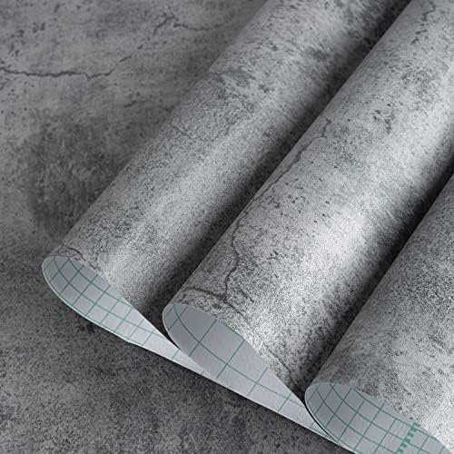 Gray Cement Contact Paper Matte Thick 16x708 inch Grey Concrete Peel Stick - Image 2